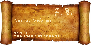 Panics Noémi névjegykártya